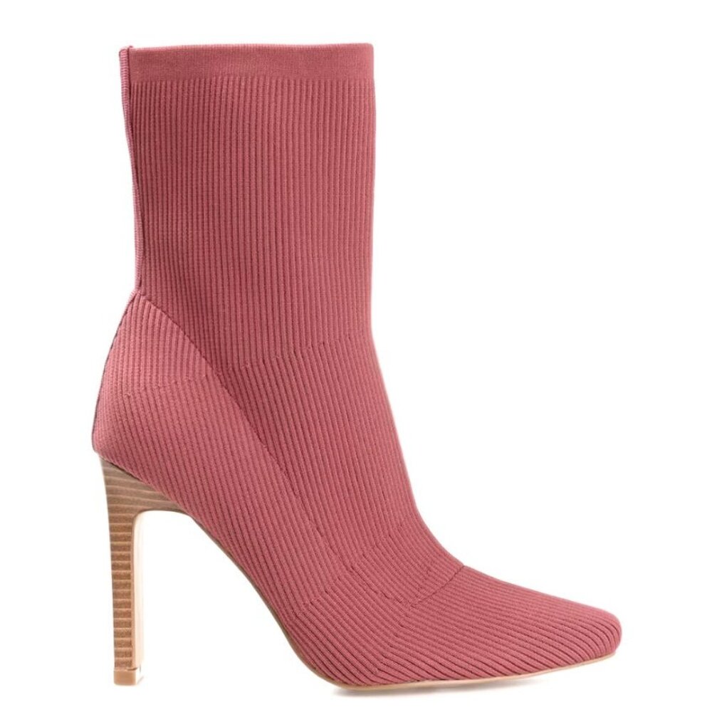 JOURNEE COLLECTION ELISSA Heeled Stretch Ankle Sock Boots Clay Size 9 - Picture 3 of 8